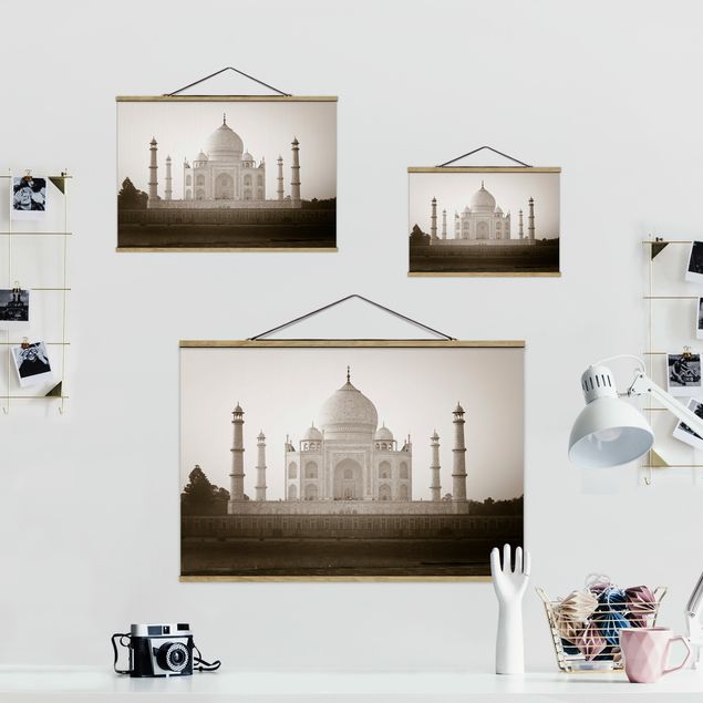 Stoffbild mit Posterleisten - Taj Mahal - Querformat 3:2