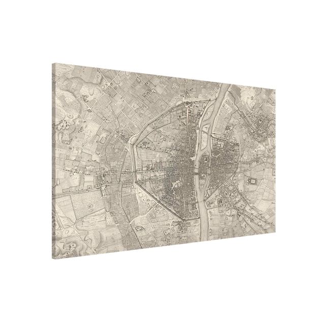 Decoración de cocinas Vintage Map Paris