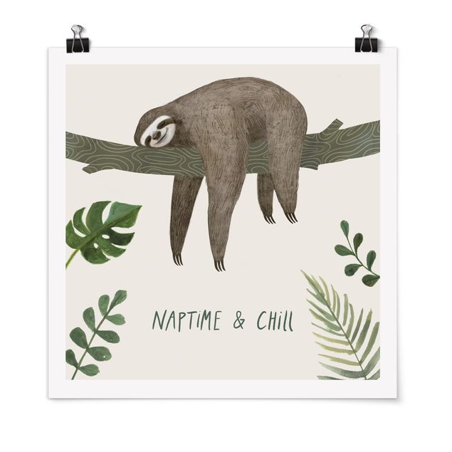 Póster de animales Sloth Sayings - Chill