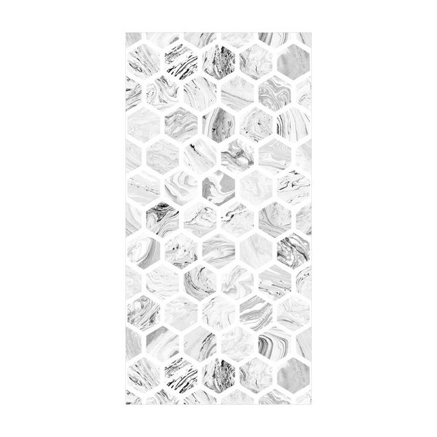 Alfombras modernas Marble Hexagons In Greyscales