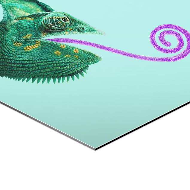 cuadros hexagonales Chameleon With Sugary Tongue