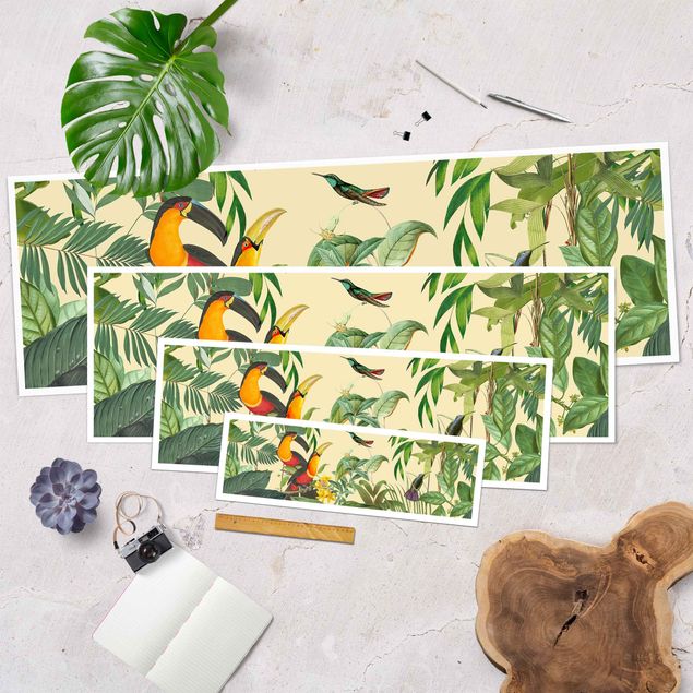 Cuadros Vintage Collage - Birds In The Jungle