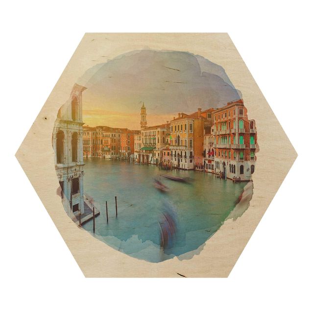 cuadros hexagonales WaterColours - Grand Canal View From The Rialto Bridge Venice