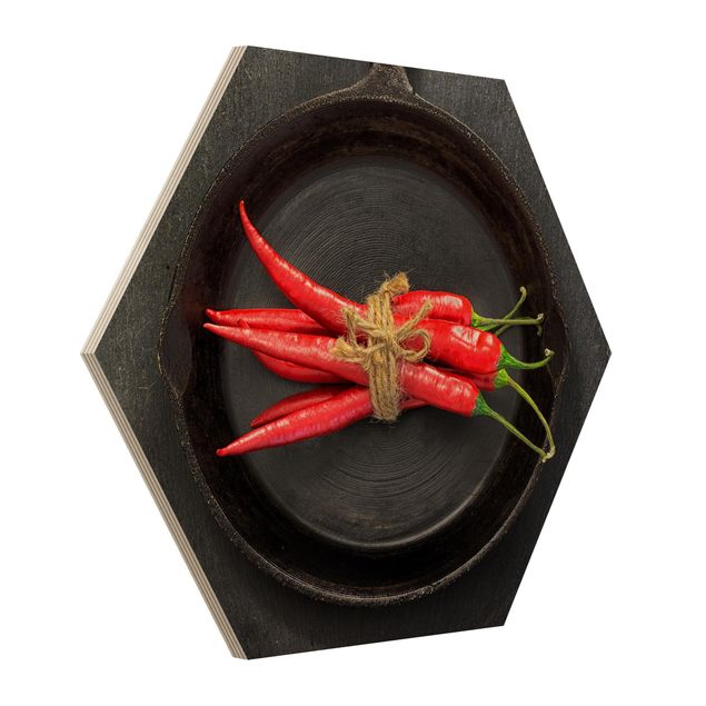 Cuadros modernos y elegantes Red Chili Bundles In Pan On Slate