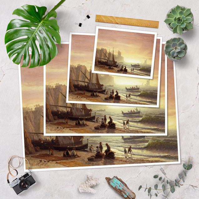 Cuadros con mar Albert Bierstadt - The Fishing Fleet