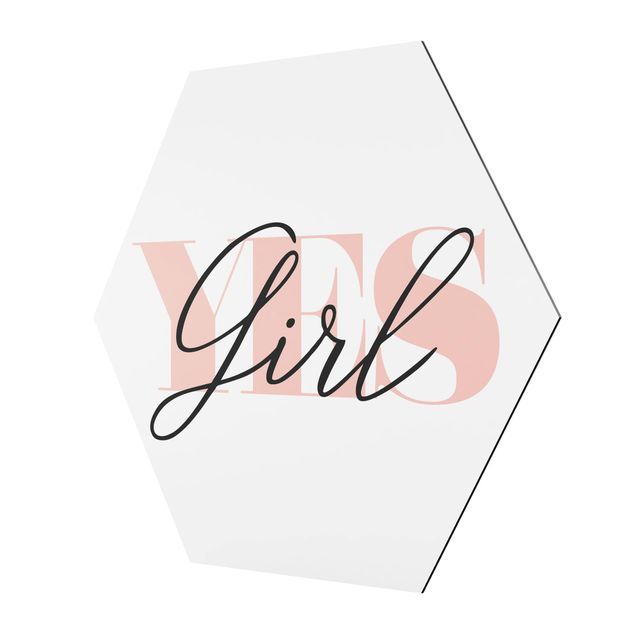 Hexagon Bild Alu-Dibond - YES Girl