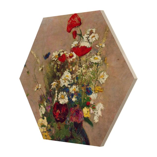 cuadros hexagonales Odilon Redon - Flower Vase with Poppies