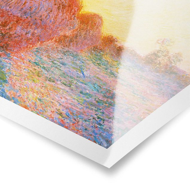 Póster de cuadros famosos Claude Monet - Haystack In Sunlight