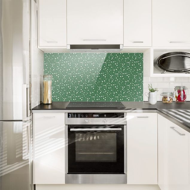 Panel antisalpicaduras cocina patrones Natural Pattern Growth With Dots On Green