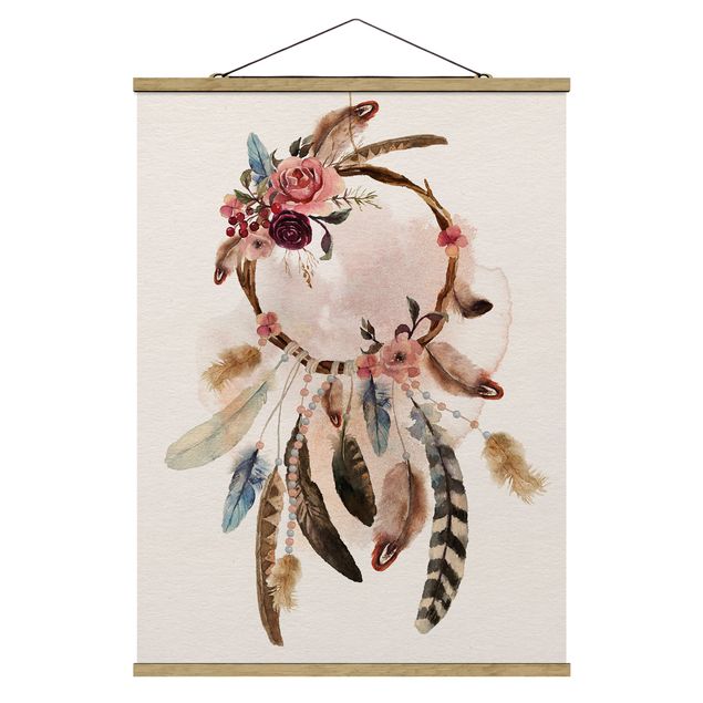 Cuadros decorativos modernos Dream Catcher With Roses And Feathers