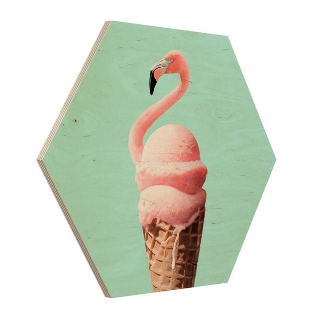 Cuadros Ice Cream Cone With Flamingo