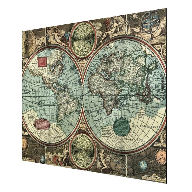 Cuadro mapa del mundo The Old World