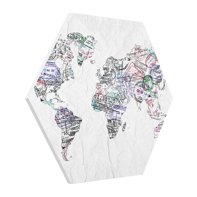 Cuadros modernos y elegantes Passport Stamp World Map
