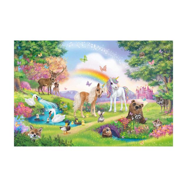 Alfombra arco iris Animal Club International - Magical Forest With Unicorn