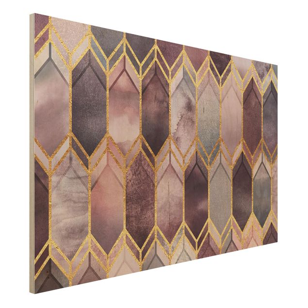 Decoración cocina Stained Glass Geometric Rose Gold