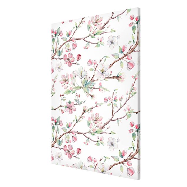 Cuadros plantas Watercolour Branches Of Apple Blossom In Light Pink And White