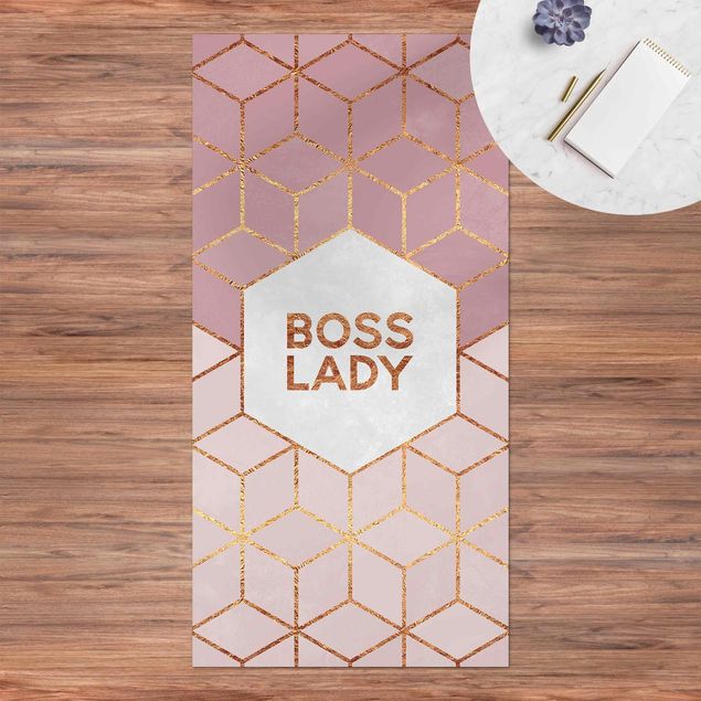 alfombra de terraza Boss Lady Hexagons Pink