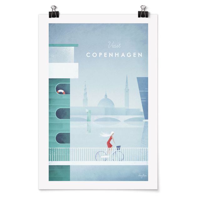 Póster cuadros famosos Travel Poster - Copenhagen