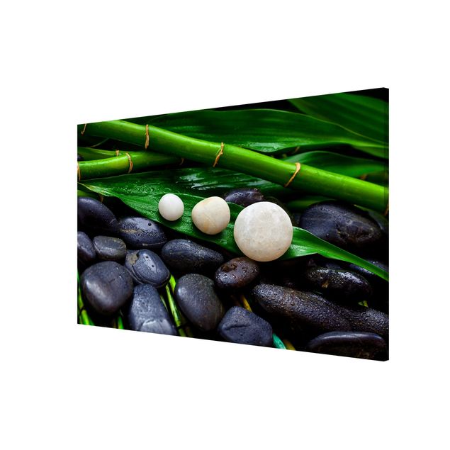 Tableros magnéticos flores Green Bamboo With Zen Stones