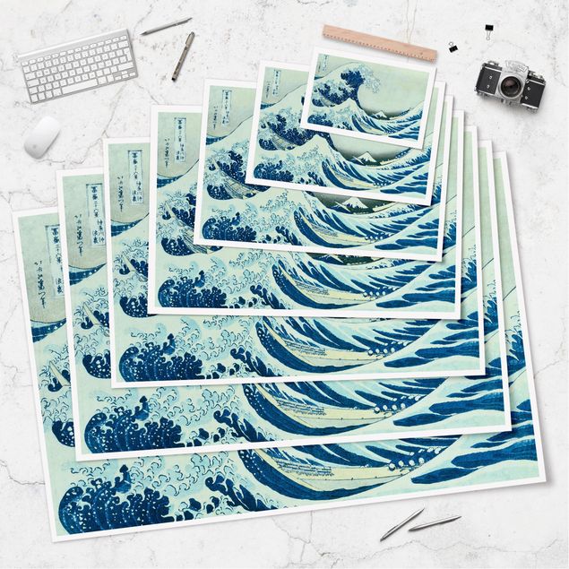 Póster paisajes para pared Katsushika Hokusai - The Great Wave At Kanagawa
