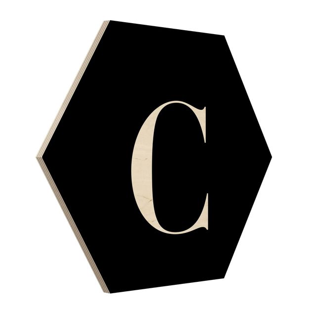 Cuadros hexagonales Letter Serif Black C