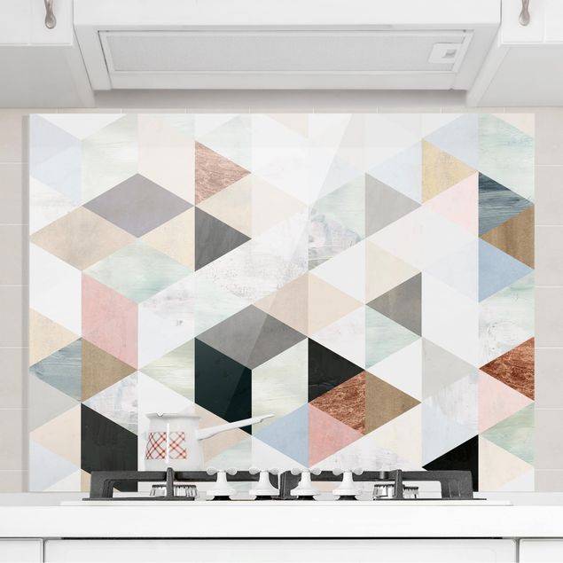 Decoración en la cocina Watercolor Mosaic With Triangles I