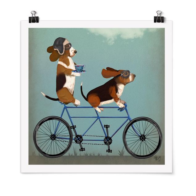 Cuadros con perritos Cycling - Bassets Tandem