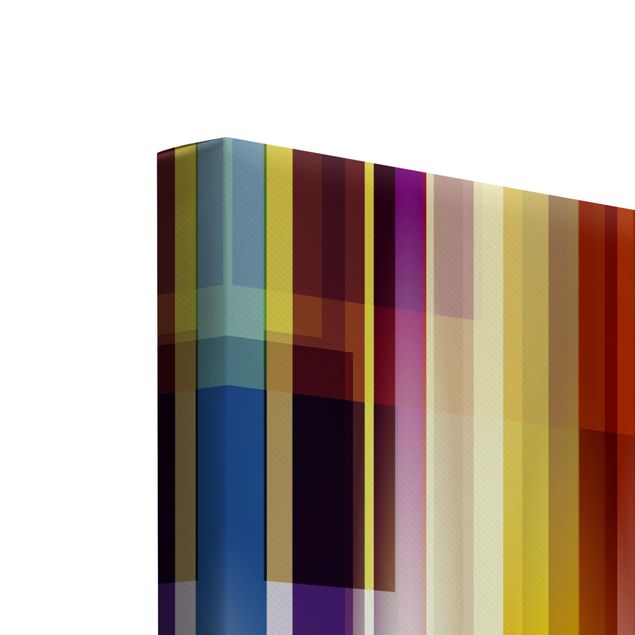 Leinwandbild 3-teilig - Rainbow Cubes - Galerie Triptychon