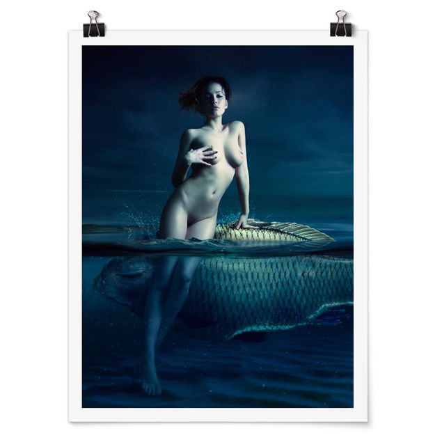 Póster animales Nude With Fish