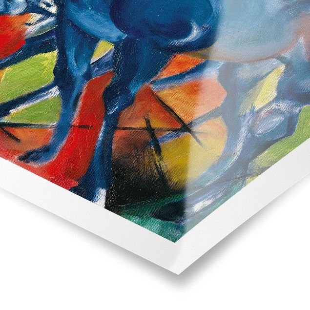 Póster abstracto  Franz Marc - The Blue Foals