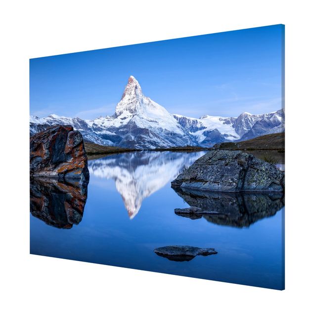 Cuadros de paisajes de montañas Stellisee Lake In Front Of The Matterhorn