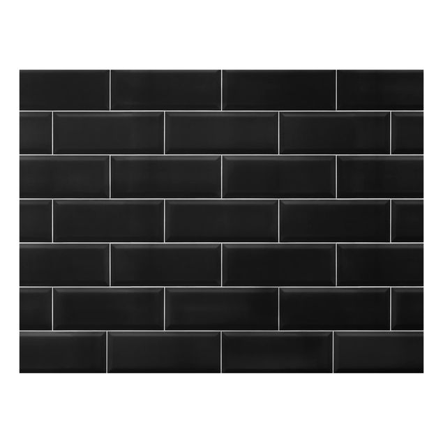 Paneles de vidrio para cocinas Ceramic Tiles Black