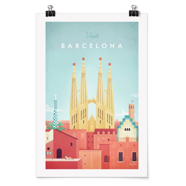 Póster de cuadros famosos Travel Poster - Barcelona