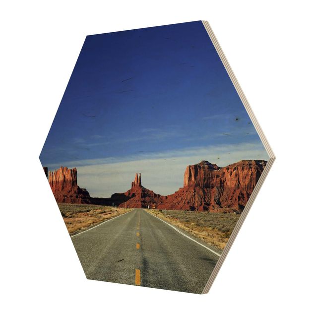 Hexagon Bild Holz - Colorado-Plateau