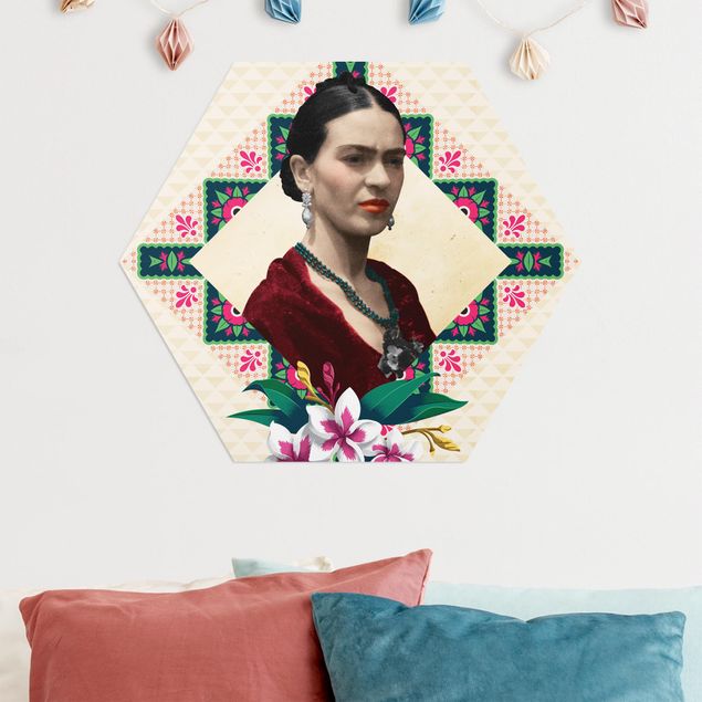 Láminas cuadros famosos Frida Kahlo - Flowers And Geometry
