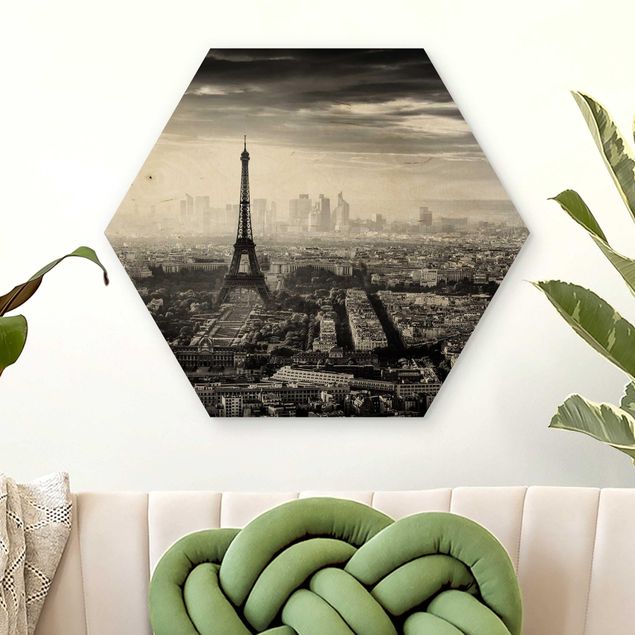 Decoración de cocinas The Eiffel Tower From Above Black And White