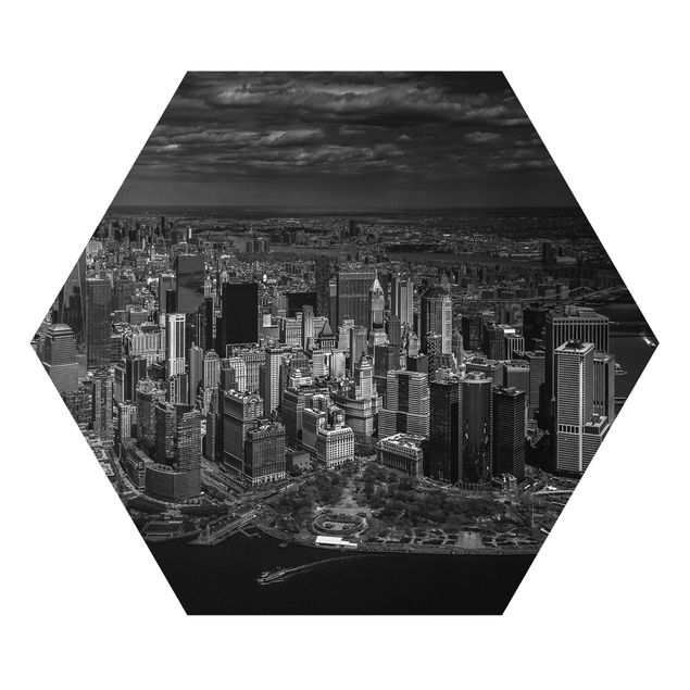 Cuadros a blanco y negro New York - Manhattan From The Air