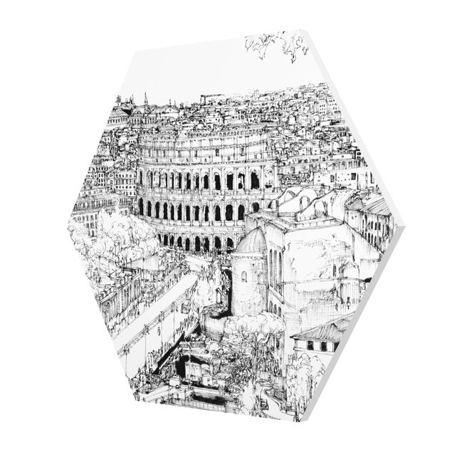 Cuadros hexagonales City Study - Rome