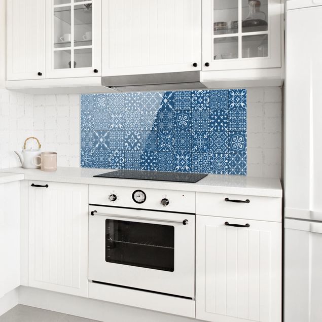 Panel antisalpicaduras cocina patrones Pattern Tiles Navy White