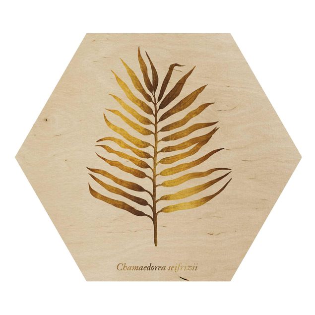 Cuadros hexagonales Gold - Palm Leaf II