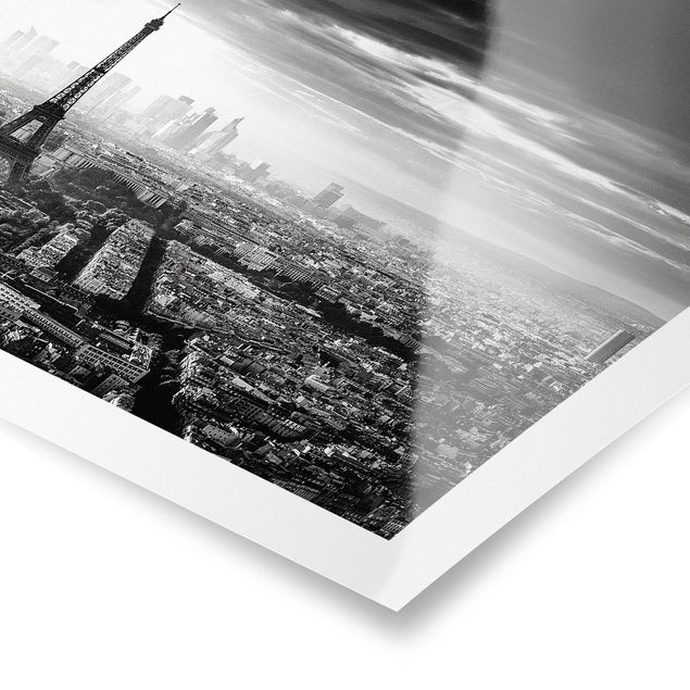 Cuadros a blanco y negro The Eiffel Tower From Above Black And White