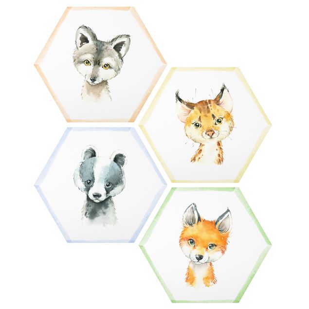 Cuadros modernos Watercolour Forest Animals Set IV