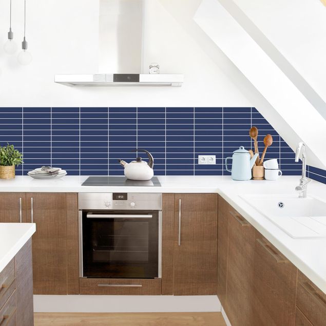 Salpicaderos de cocina efecto teja Metro Tiles - Dark Blue