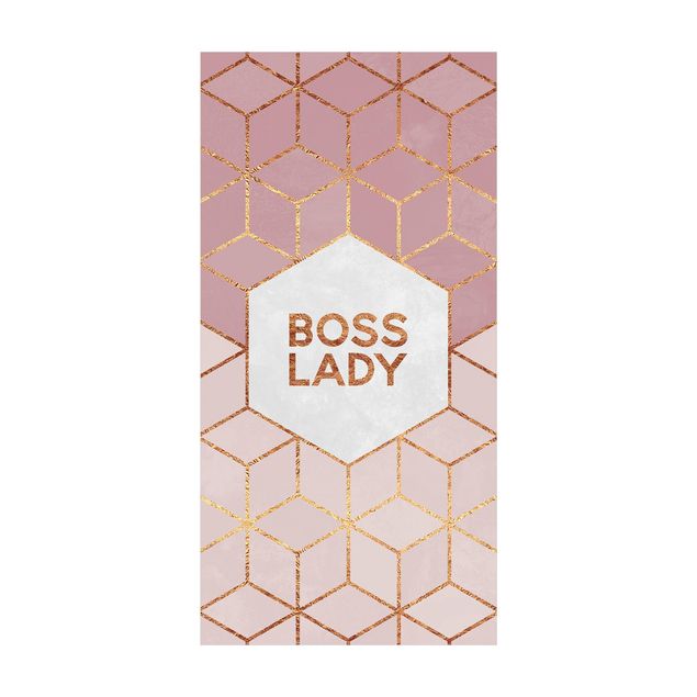 Alfombra con dibujos abstractos Boss Lady Hexagons Pink