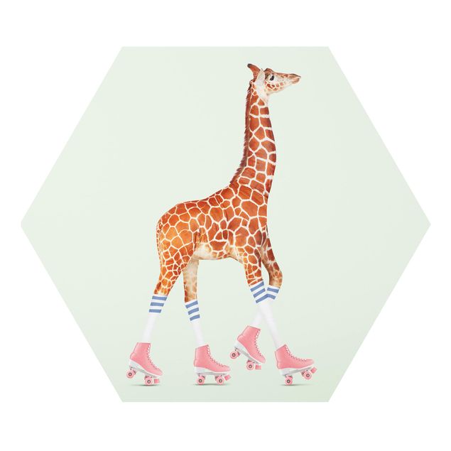 Cuadros modernos y elegantes Giraffe With Roller Skates