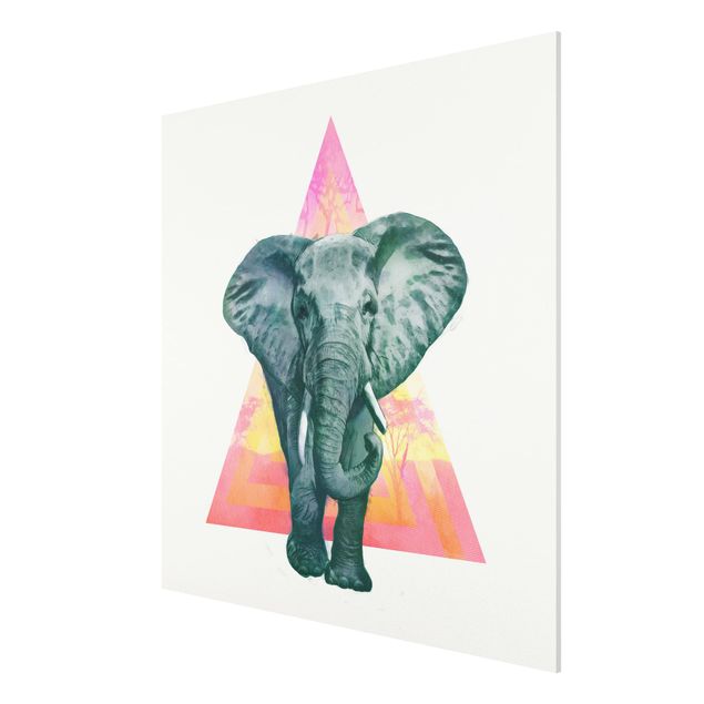 Reproducciónes de cuadros Illustration Elephant Front Triangle Painting
