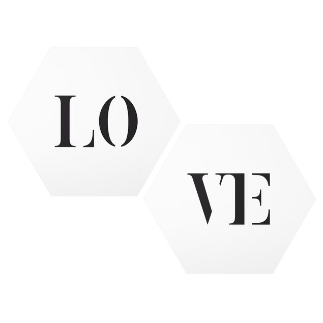 Cuadros con frases Letters LOVE Black Set I