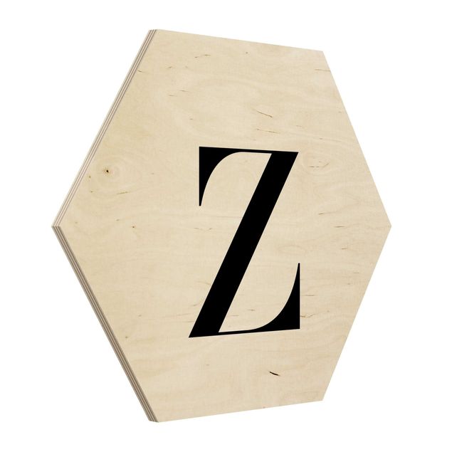 Cuadros hexagonales Serif Letter Z White