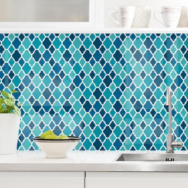 Decoración cocina Oriental Patterns With Turquoise Ornaments