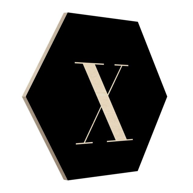 cuadro hexagonal Letter Serif Black X